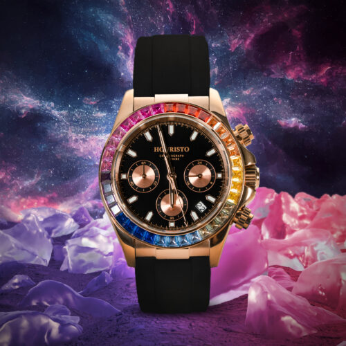 Houristo HT-300 Rainbow Crystal chronograph