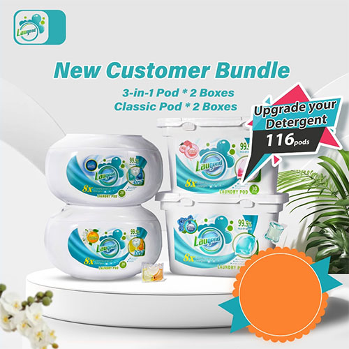 Laugend Laundry Pods 116 Pcs For 5-Month 3 in 1 & Classic Fragrance Softener Laundry Detergent Caps