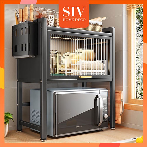 SIV 2 Layer Adjustable Microwave Rack Oven Shelf Rack