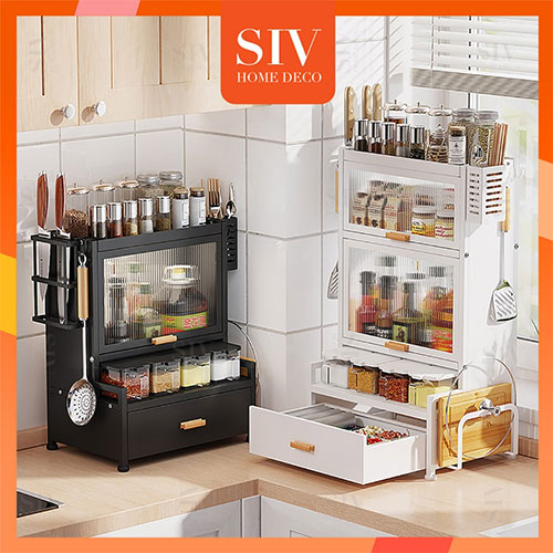 SIV 3 Layer Spice Rack Rak Rempah Seasoning Condiment Stainless Steel Accessories