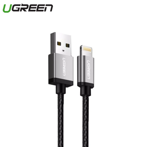 UGREEN USB-A TO LIGHTNING CABLE ALU CASE WITH BRAIDED (BLACK) UG-US199-60156