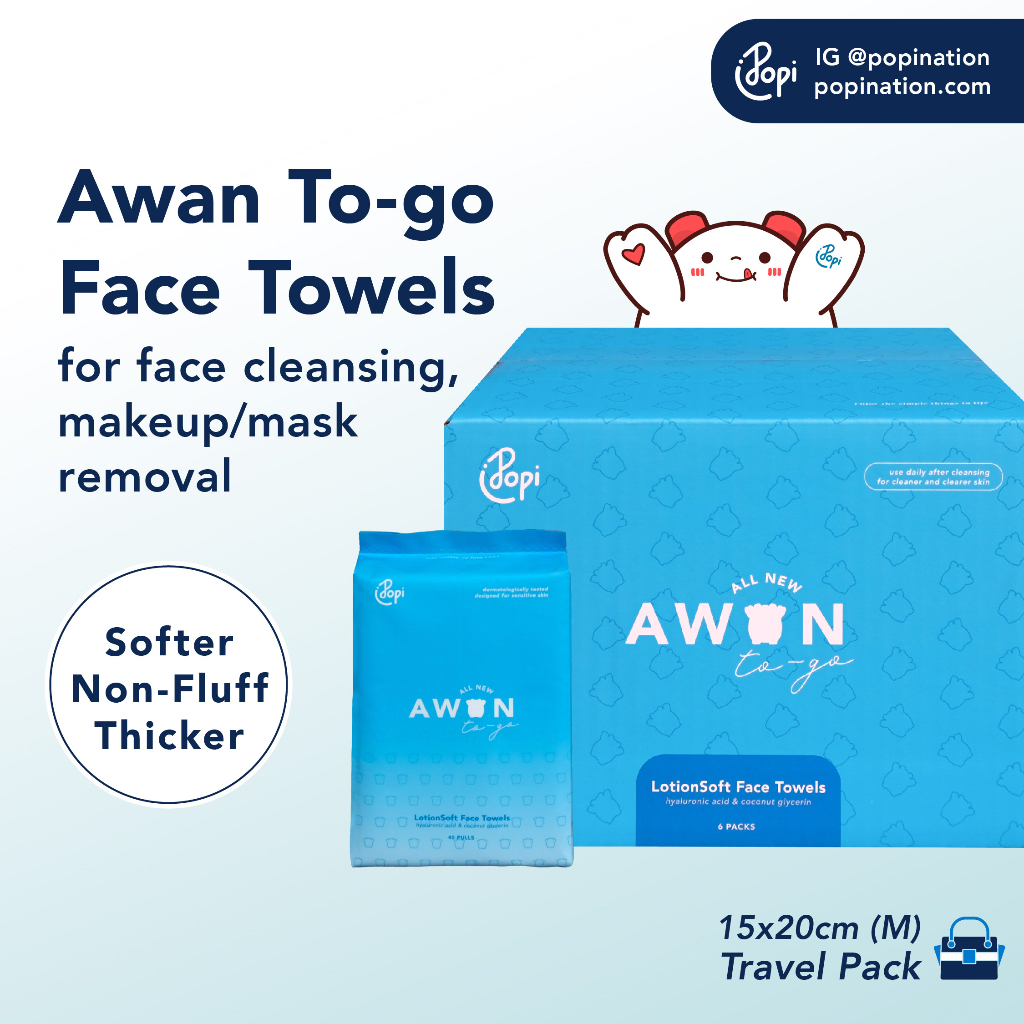 POPI Awan To-go LotionSoft Face Towels | Travel Pack